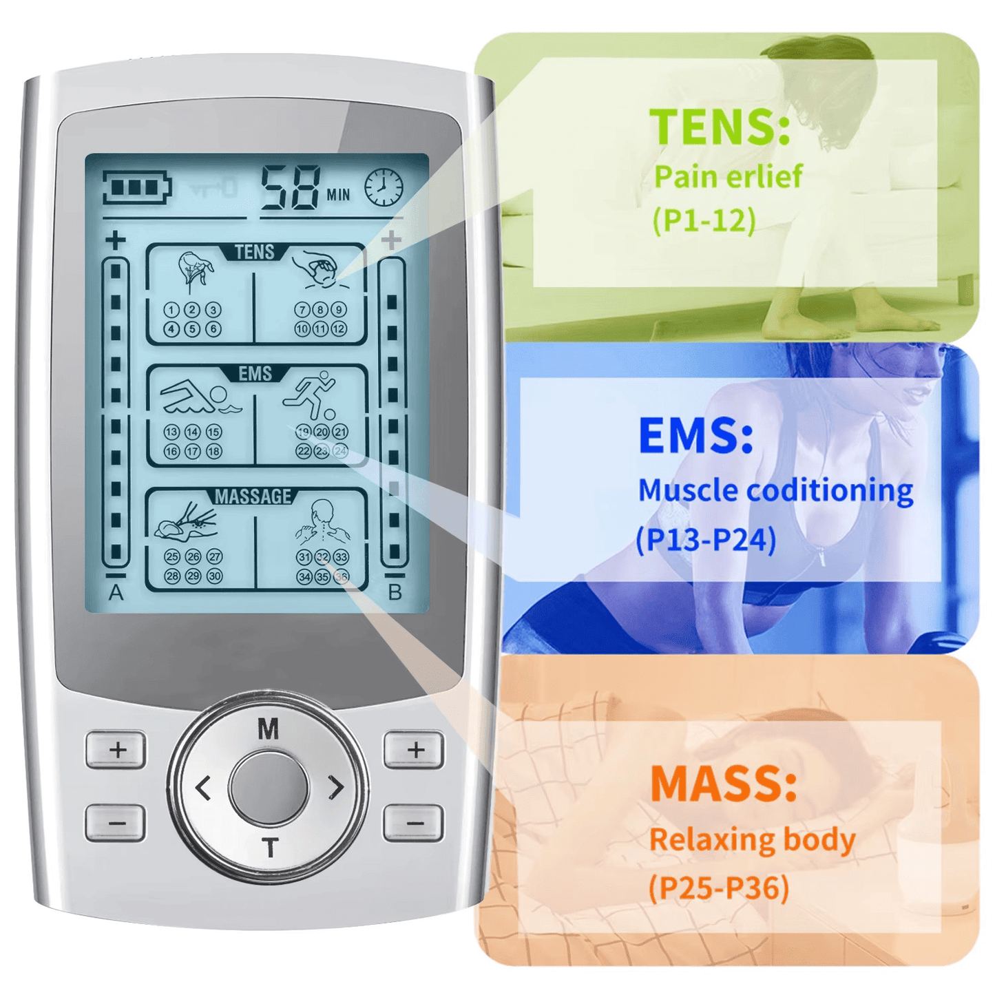 Tens Machine Premium 36 Modes for Effective Pain Relief