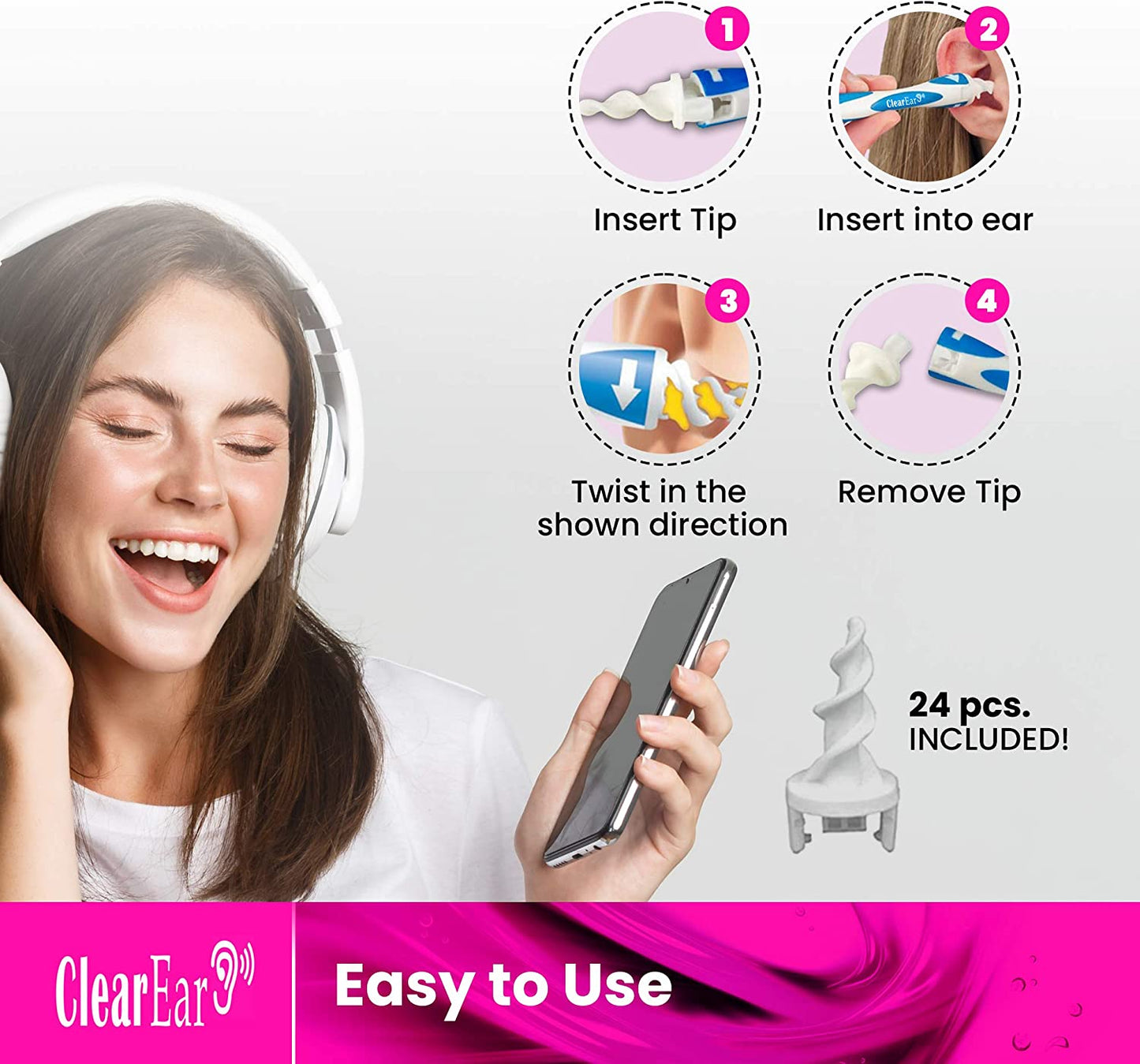 Ear Wax Remover + 24 Tips